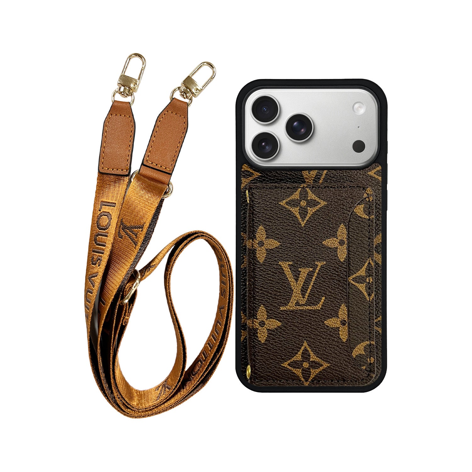 L CLASSIC CARDHOLDER & LANYARD BRWN