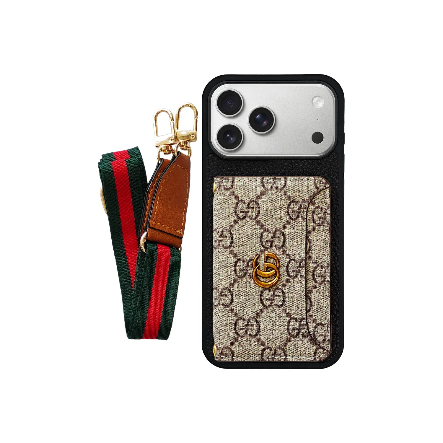 GG CARDHOLDER & LANYARD BRWN/BLK