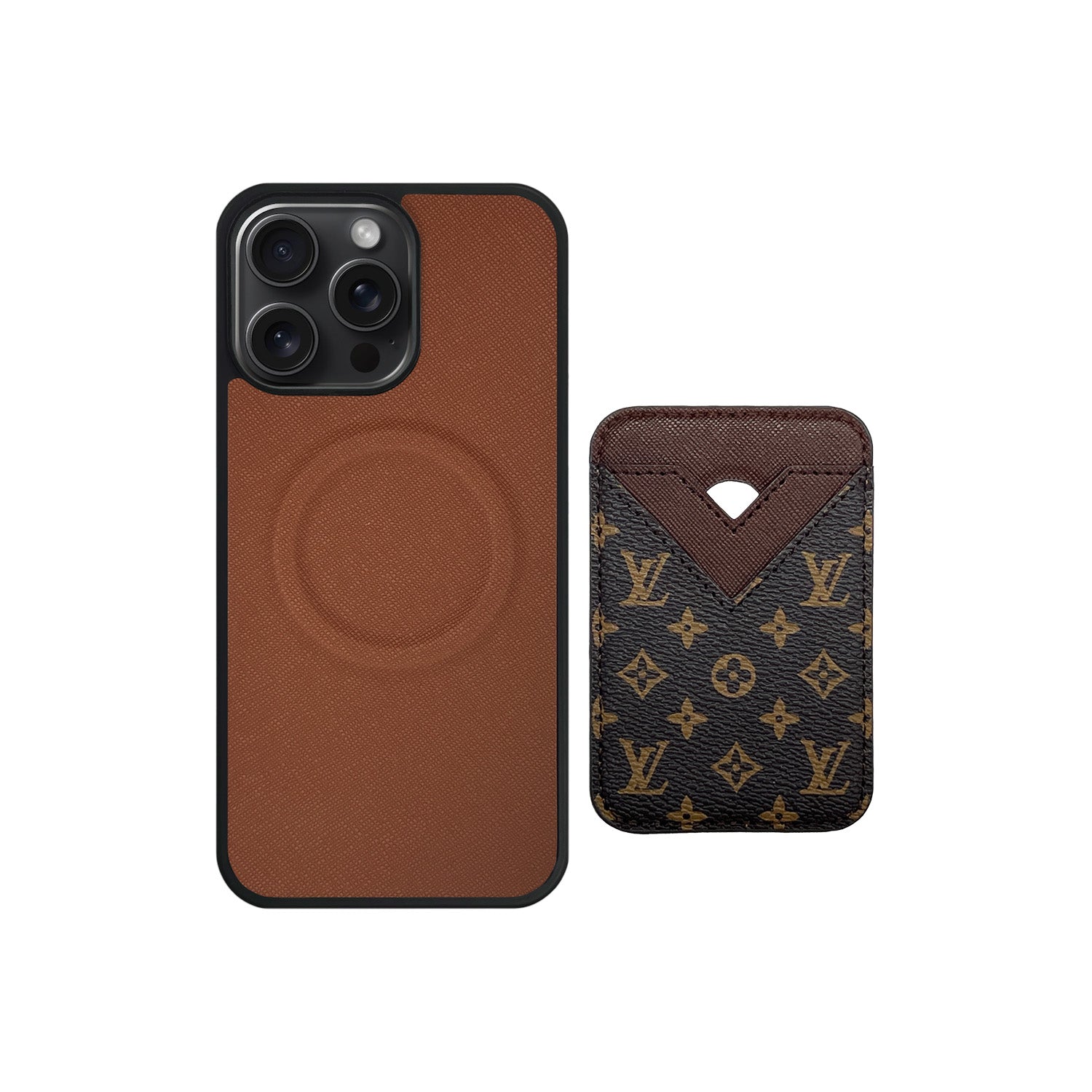 MAGSAFE CARDHOLDER L BROWN SMALL MONOGRAM