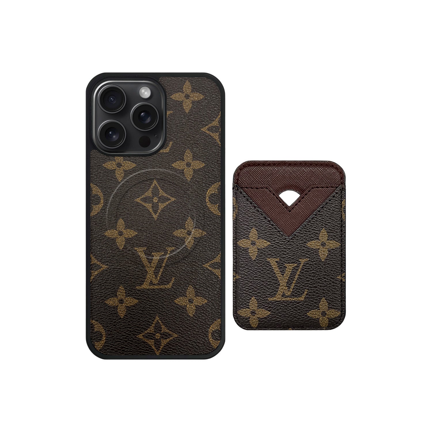 SET MAGSAFE CARDHOLDER L BROWN MONOGRAM