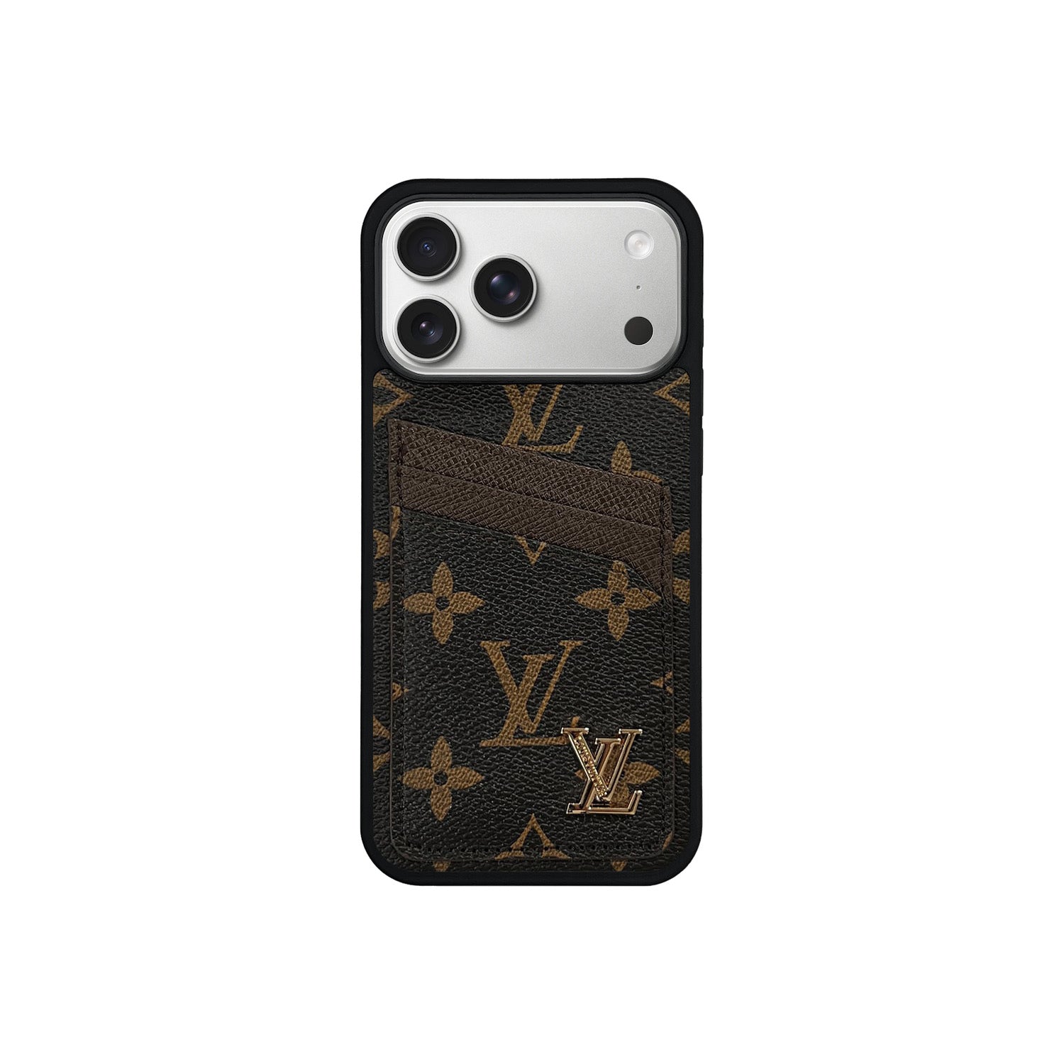L LOGO BROWN CARDHOLDER