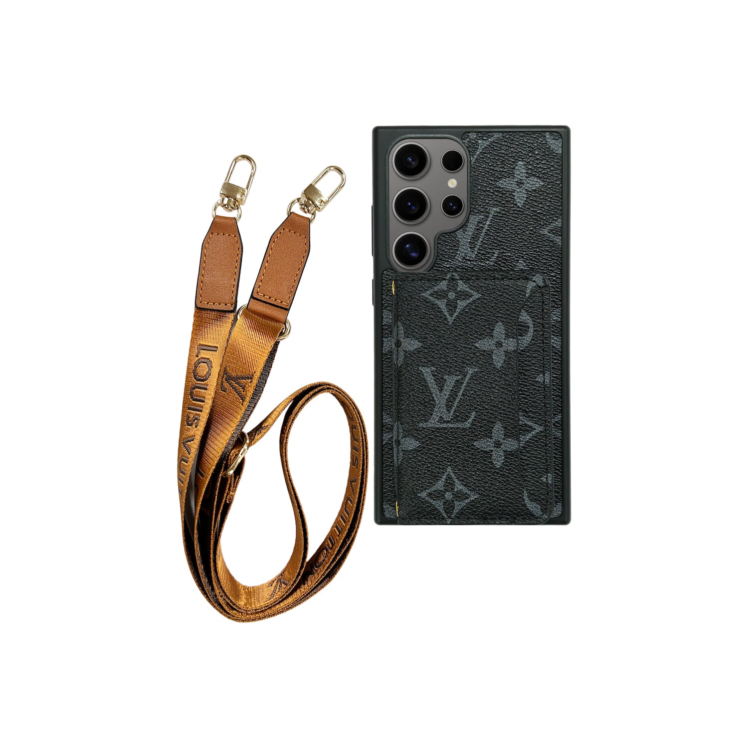 L CLASSIC CARDHOLDER & LANYARD BLK