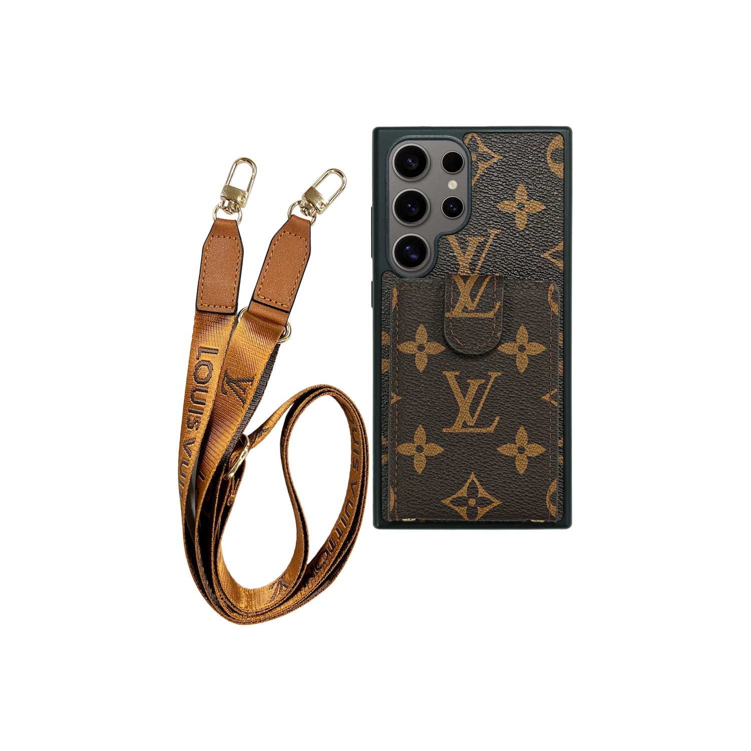 L CLASSIC POCKET & LANYARD BRWN