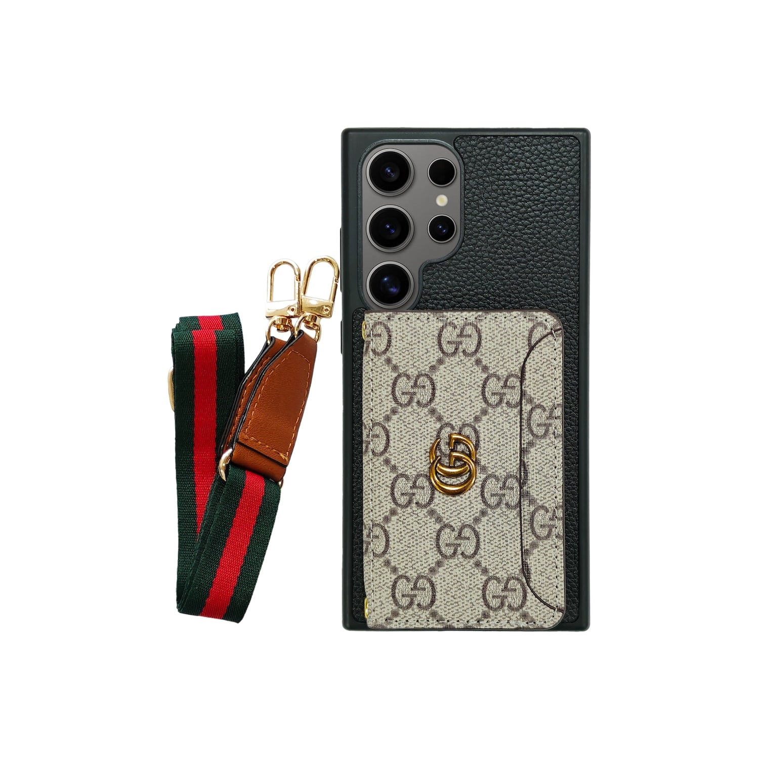 GG CARDHOLDER & LANYARD BRWN/BLK