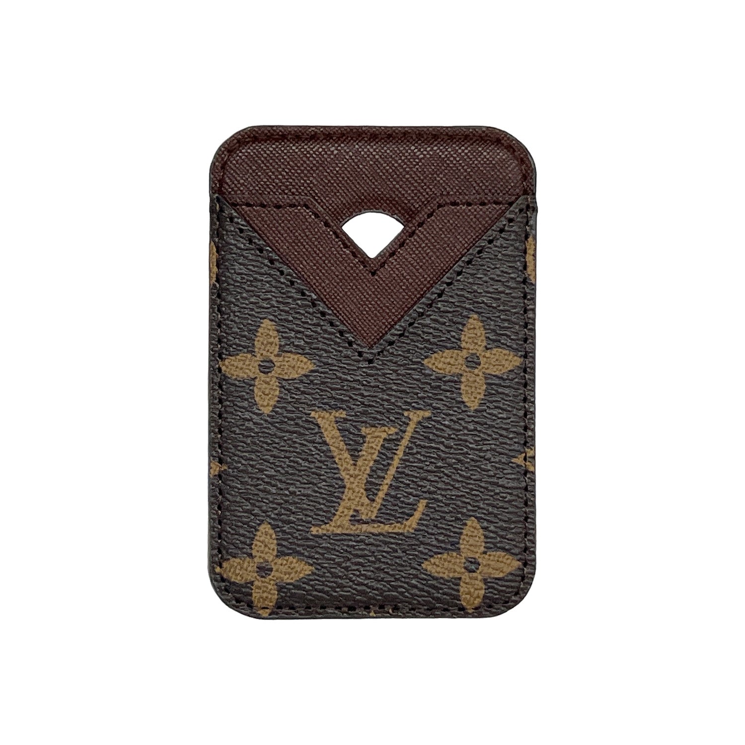 L BROWN MONOGRAM MAGSAFE CARDHOLDER