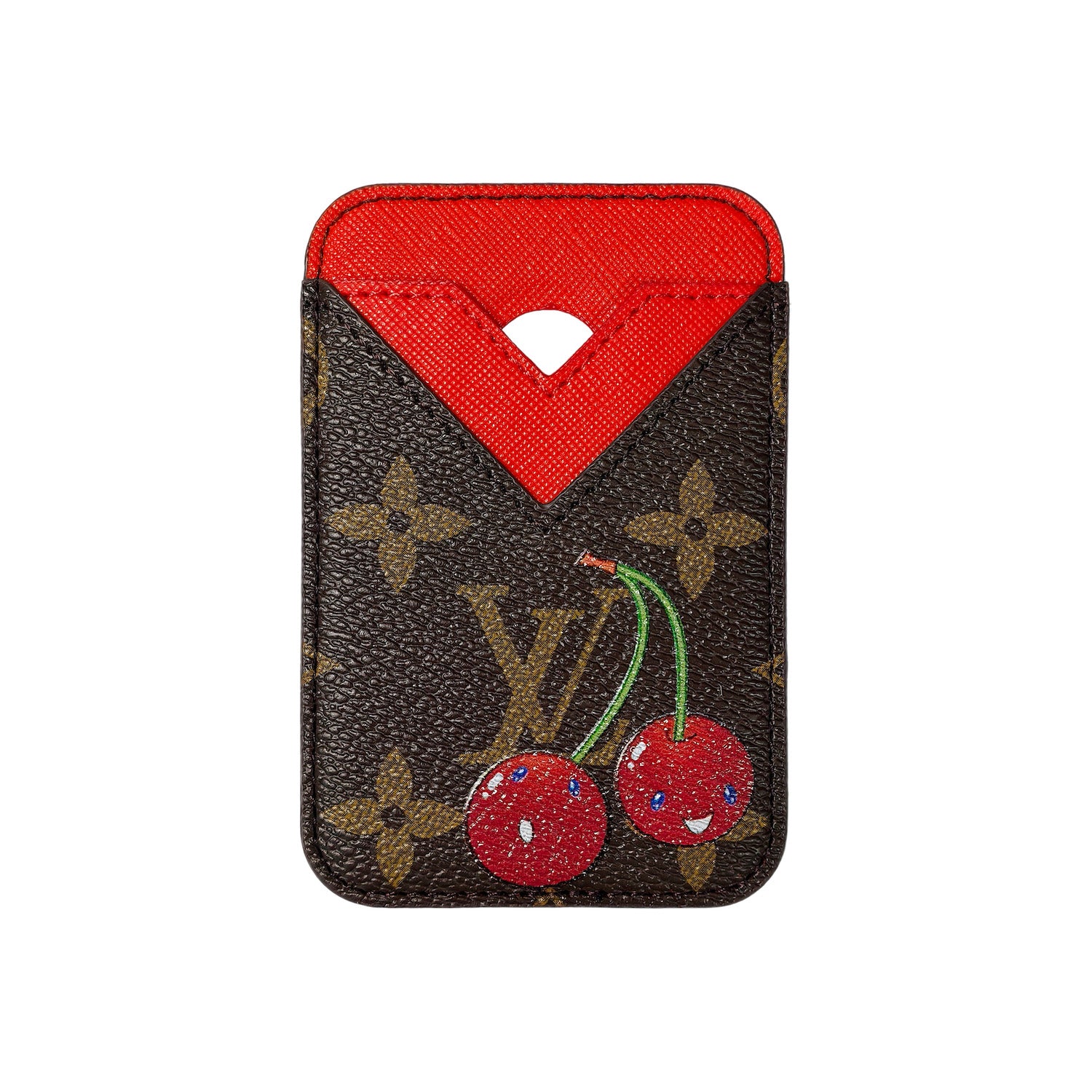 MONOGRAM CHERRY RED MAGSAFE CARDHOLDER