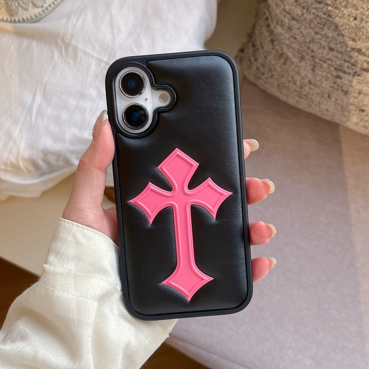 CR HEART LEATHER PINK