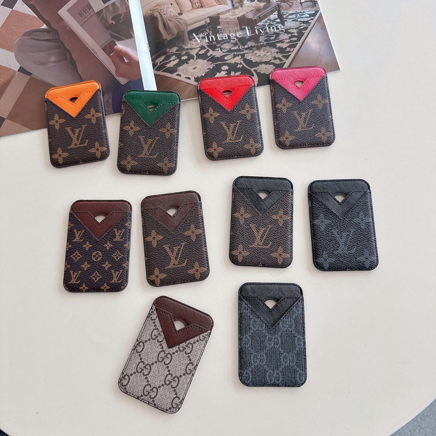 L BLACK MONOGRAM MAGSAFE CARDHOLDER